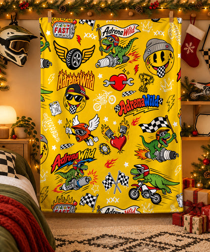 Vintage Dirt Bike Sherpa Blanket