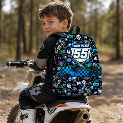 Personalized Yamaha Dirt Bike Backpack – Custom Name & Race Number