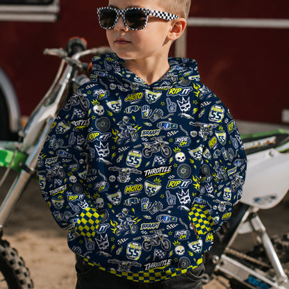 Kids Husqvarna Motocross Cotton Hoodie Personalized