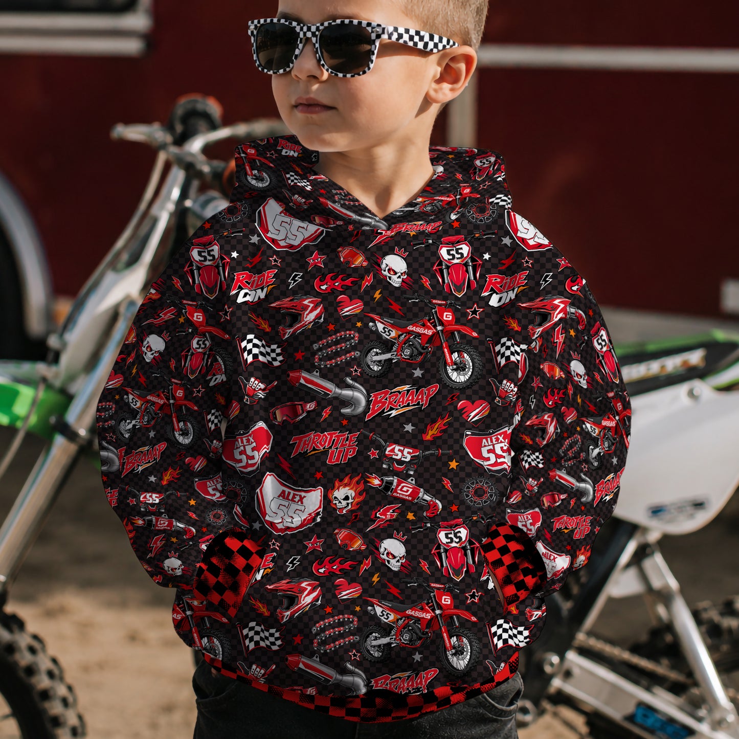 Kids GasGas Motocross Hoodie – Personalized