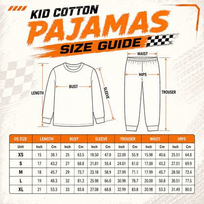 Personalized KTM Dirt Bike Pajamas – Custom Name Kids Motocross Pajama Set