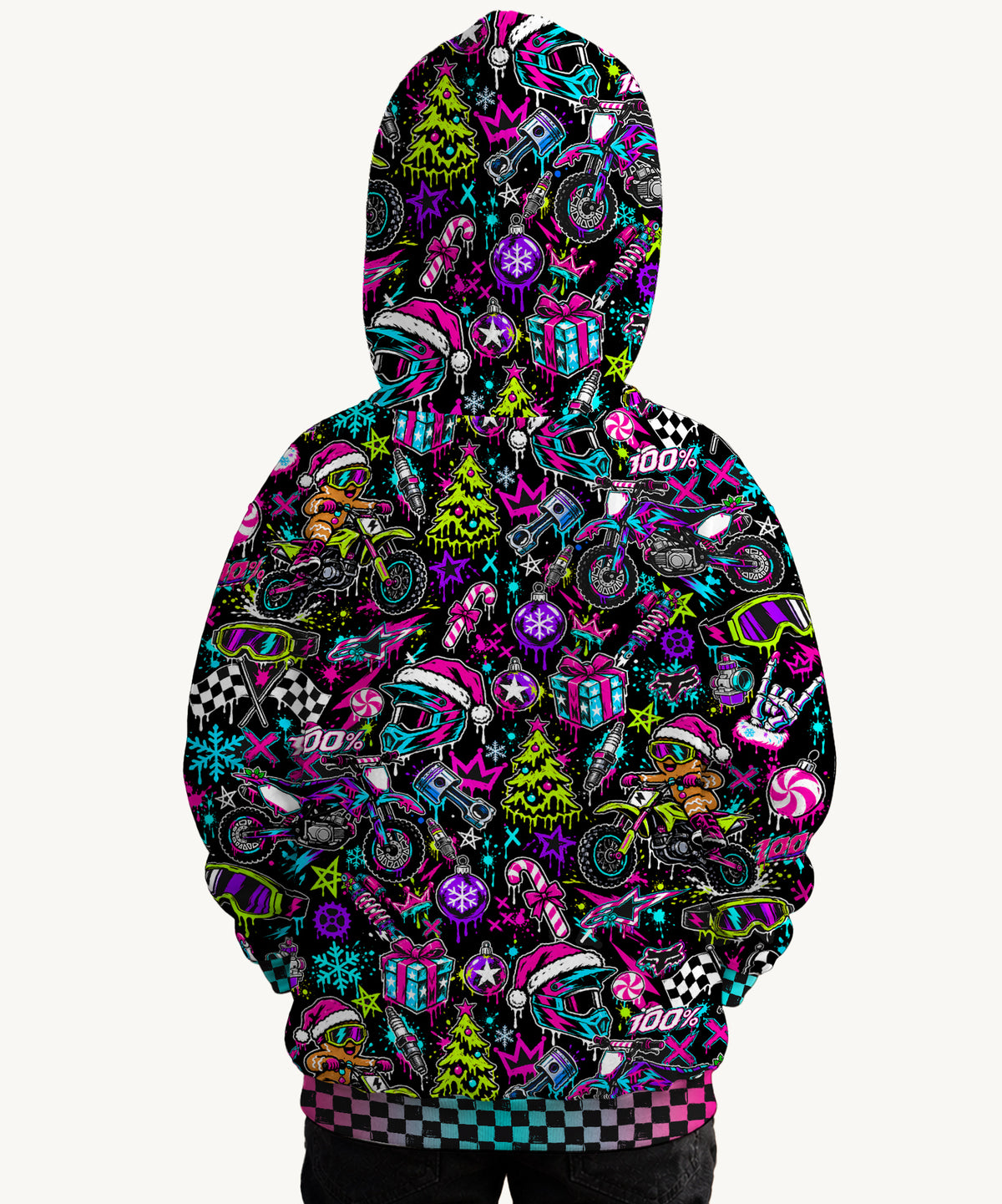 Neon Dirt Bike Christmas Hoodie