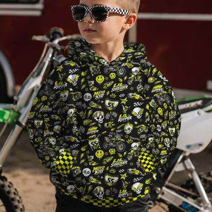 Kids Team Cobra Yellow Dirt Bike Cotton Hoodie Personalized
