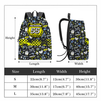 Personalized Husqvarna Dirt Bike Backpack – Custom Name & Race Number