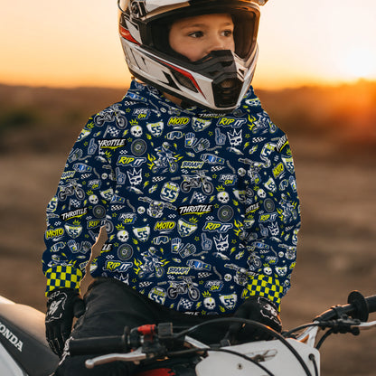 Kids Husqvarna Motocross Cotton Hoodie Personalized