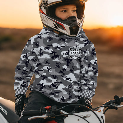 Kids Camo Dirt Bike Hoodie – Personalized