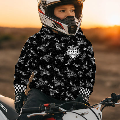 Kids Freestyle Motocross Cotton Hoodie Personalized
