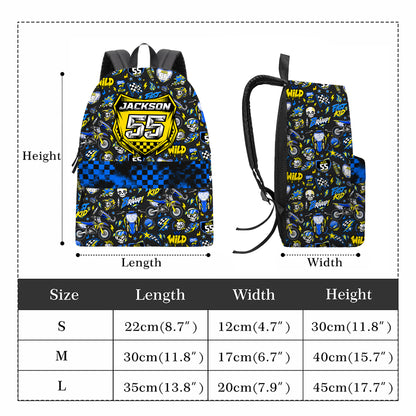 Personalized Suzuki Dirt Bike Backpack – Custom Name & Race Number