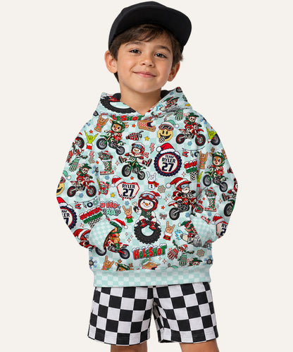 Personalized Vintage Dirt Bike Christmas Hoodie