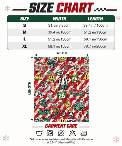 Personalized Vintage Dirt Bike Christmas Sherpa Blanket