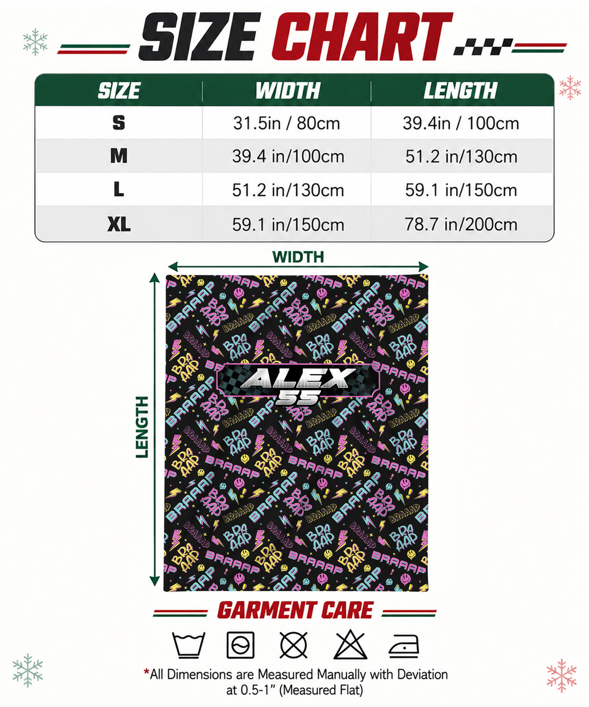 Personalized Neon Braaaap Graphic Dirt Bike Sherpa Blanket