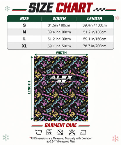 Personalized Neon Braaaap Graphic Dirt Bike Sherpa Blanket