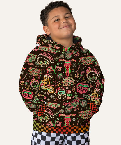 Personalized Neon Dirt Bike Christmas Hoodie