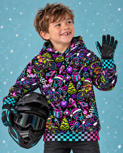 Neon Dirt Bike Christmas Hoodie