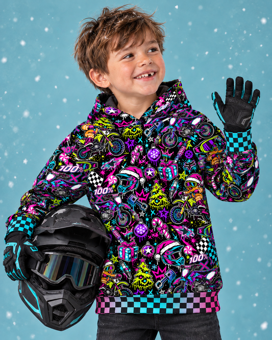 Neon Dirt Bike Christmas Hoodie