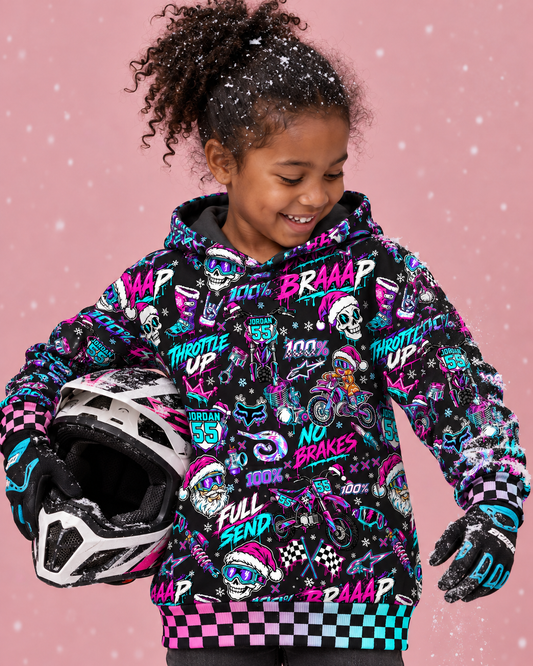 Personalized Neon Dirt Bike Christmas Hoodie